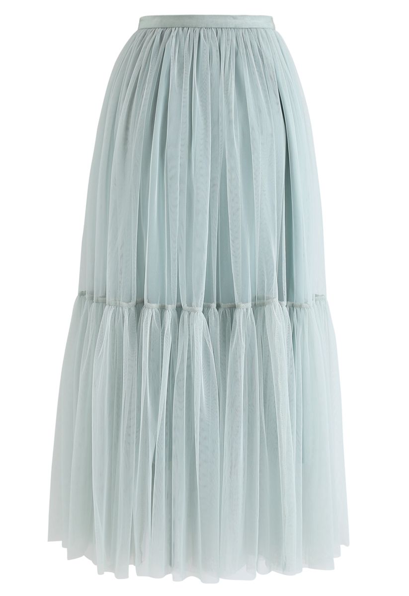 Can't Let Go Mesh Tulle Skirt in Mint