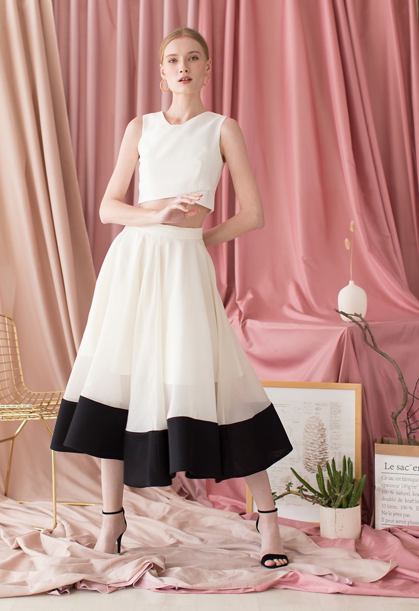 Swing In the Breeze Organza Midi Skirt