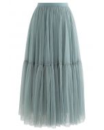 Can't Let Go Mesh Tulle Skirt in Turquoise