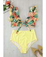 Enthusiastic Flutter Strap Bright Yellow Bikini Set