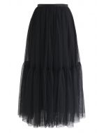 Can't Let Go Mesh Tulle Skirt in Black